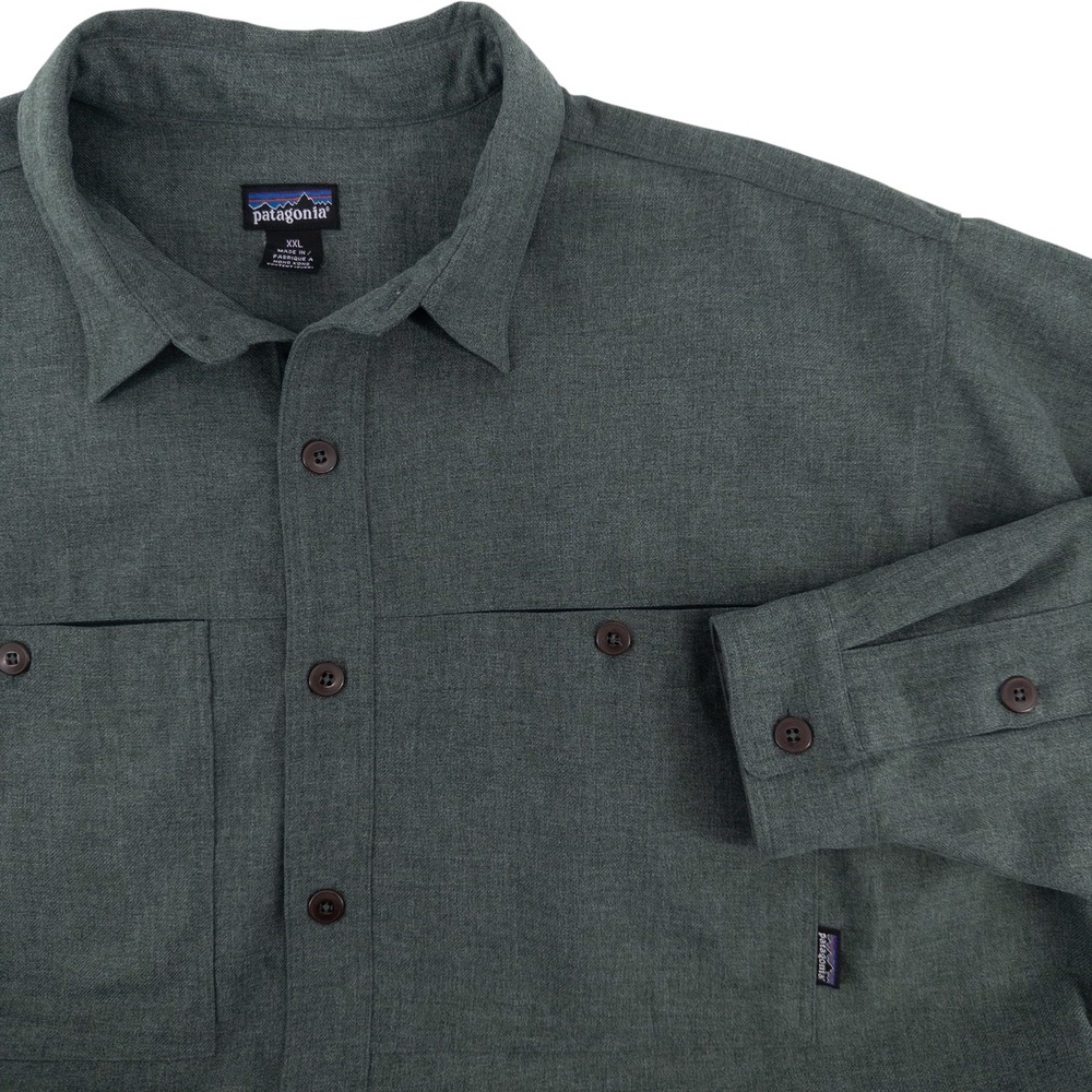 Vintage 1997 Patagonia Field Shirt Men's XXL Sage Green Button Long Sleeve 53152